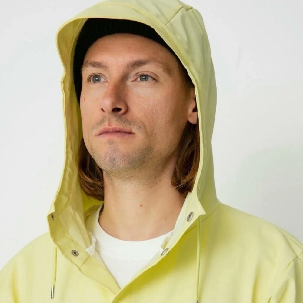 Rains Unisex Straw Yellow Waterproof Rain Jacket Button Zip Closure - Picture 7 of 11